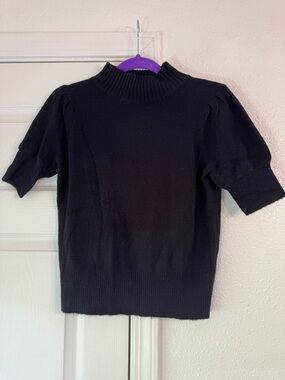 Anthropology Black Short Sleeve  Sweater